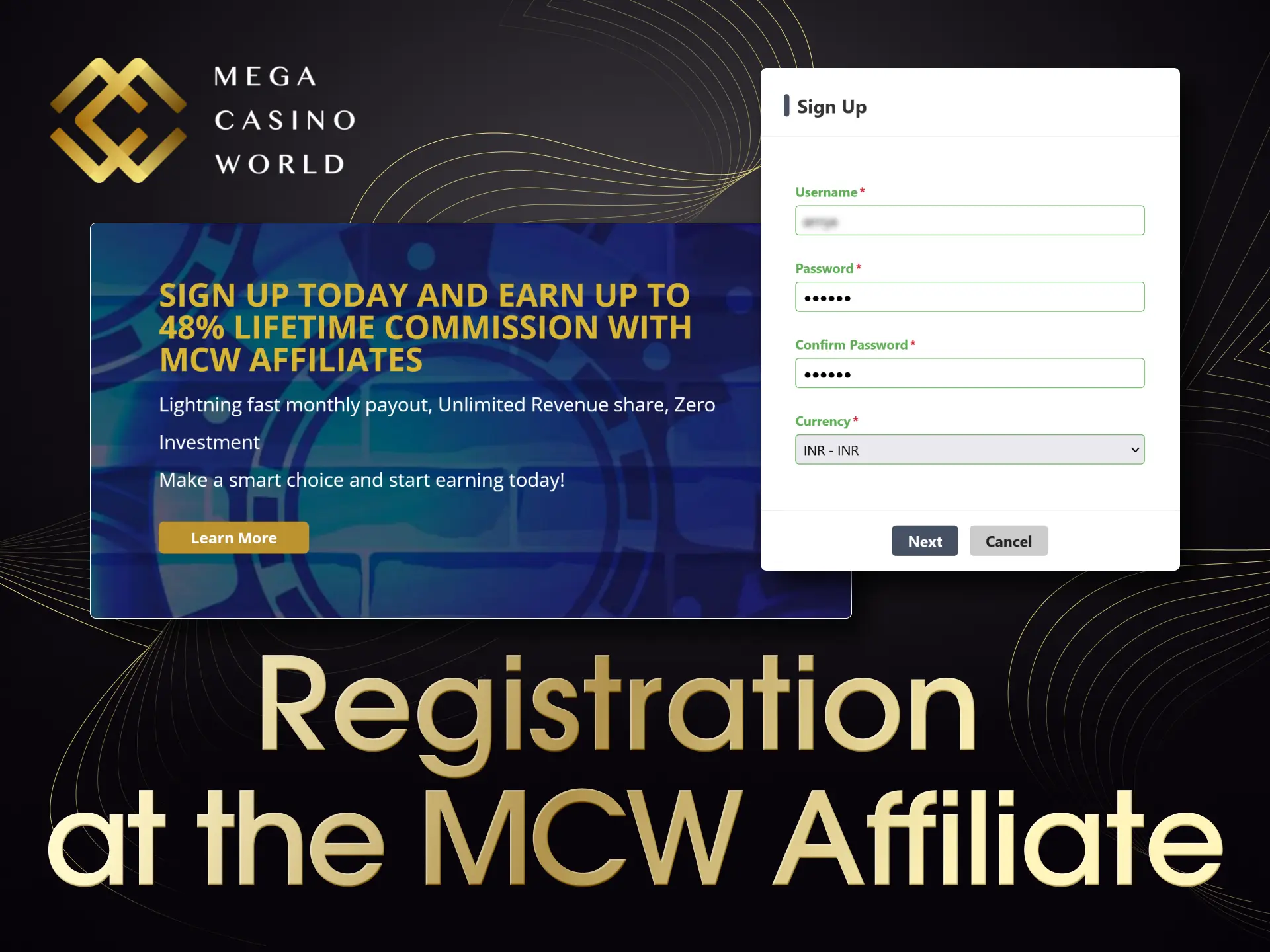 Sign up to join the MCW affiliate program and earn.