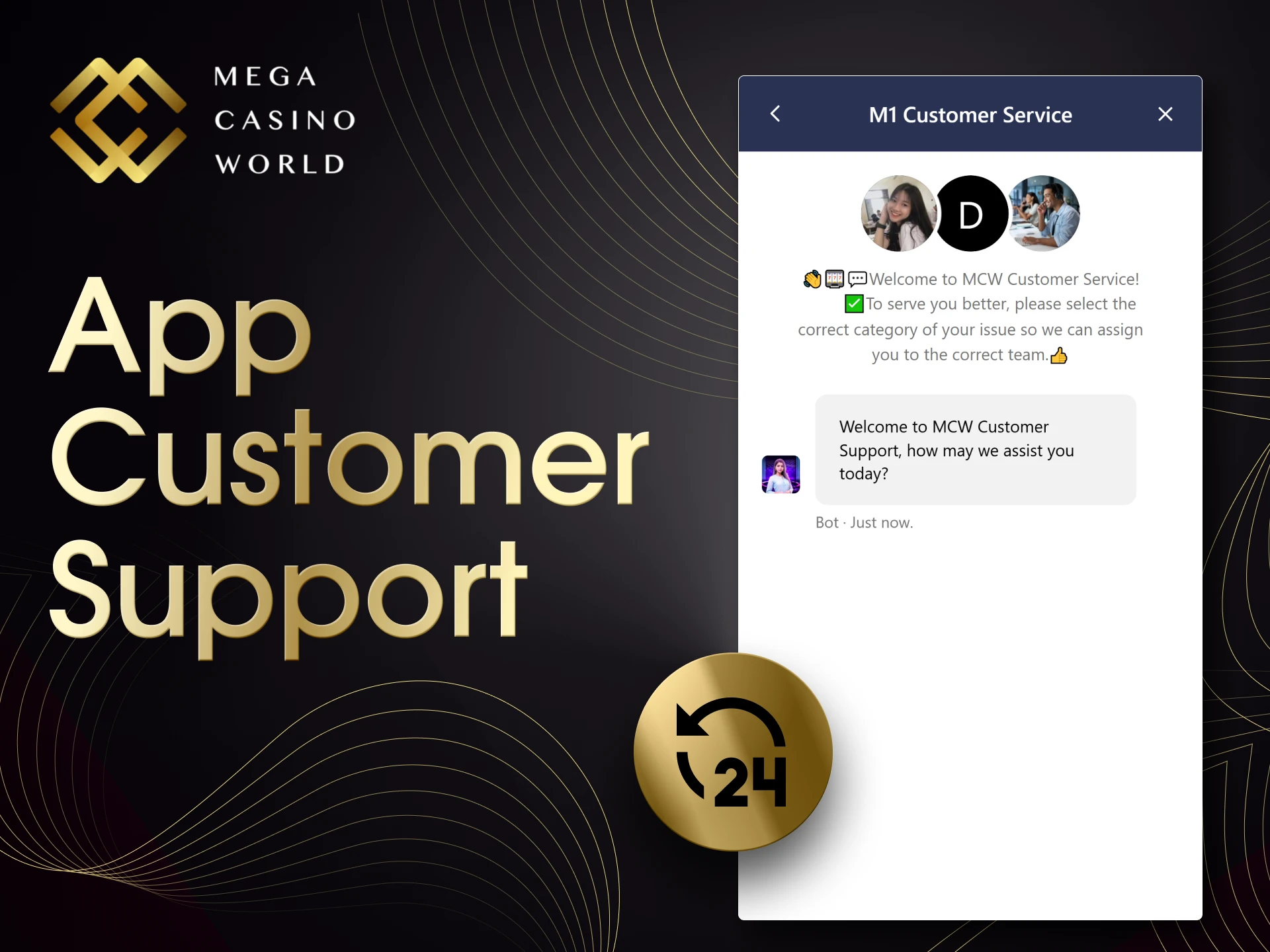 Reach the MCW support team via the app anytime.