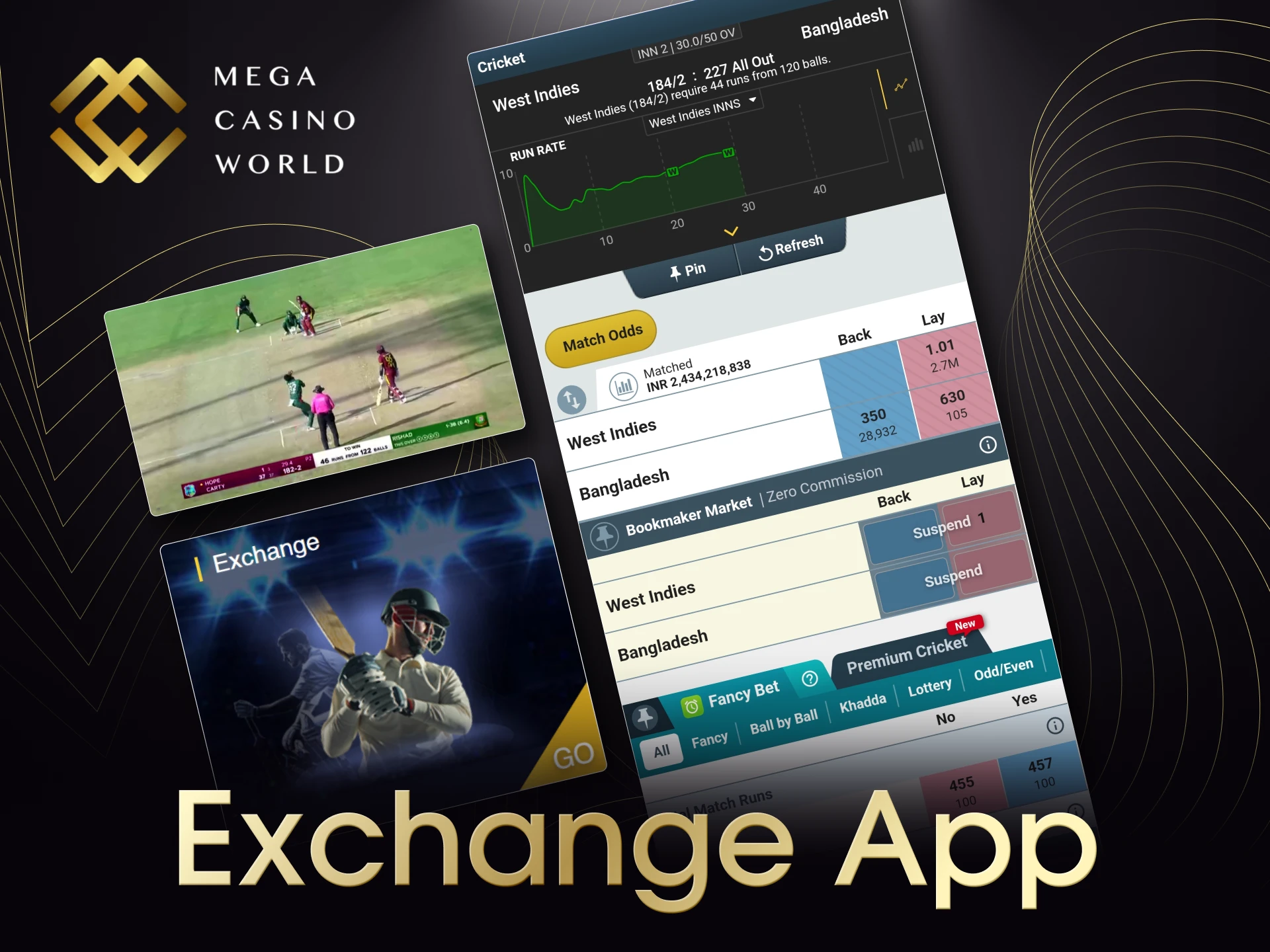 Try peer-to-peer betting on the exchange section of the MCW app.