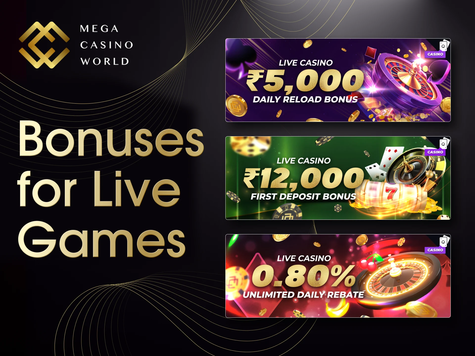 MCW offers special bonuses for live casino games.