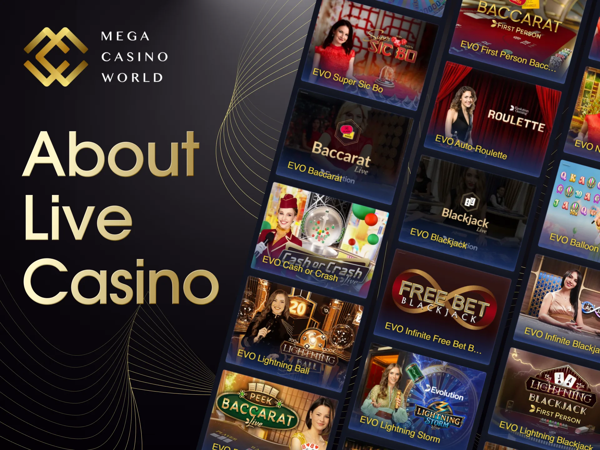 The live casino section of MCW includes hundreds of games.