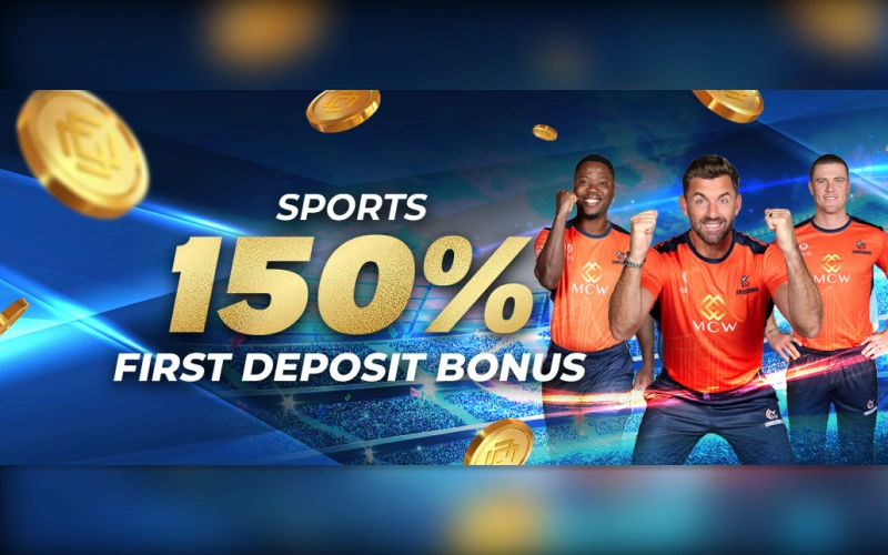 150% first deposit bonus for sports betting from MCW.