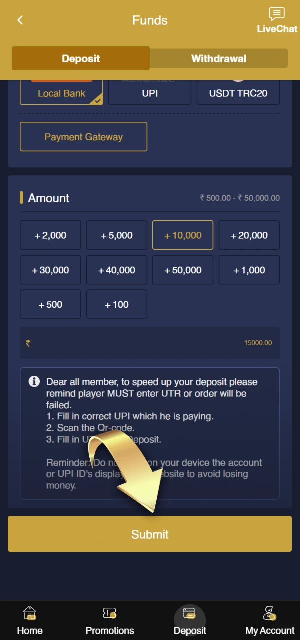 Funds will be quickly added to your MCW balance.