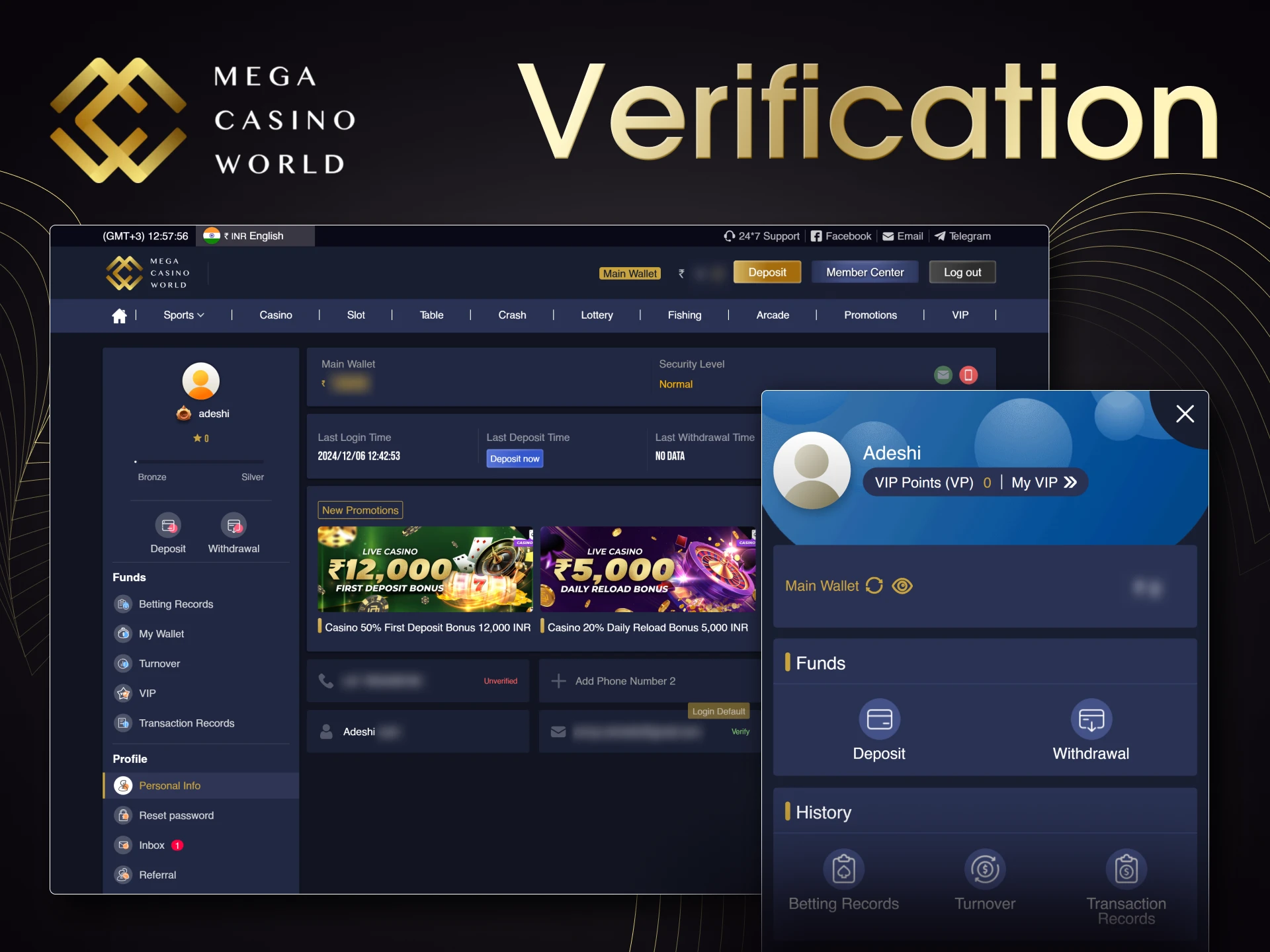 Account verification is necessary for gambling via MCW.